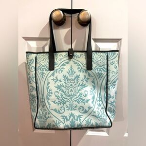 Mulholland Elegant Blue Patterned Leather Tote Bag
